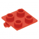 LEGO kocka csuklós elem lapos teteje (zsanér) 2×2, piros (6134)